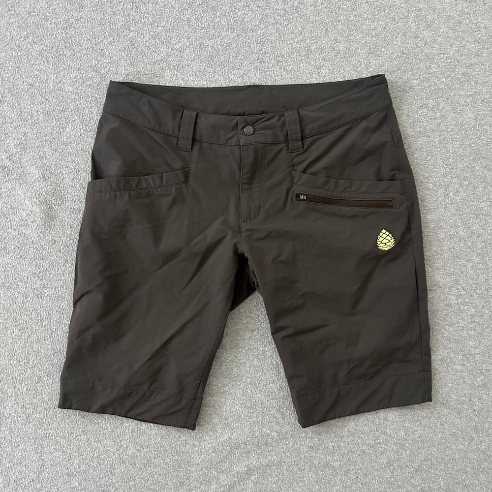 Stio OPR Shorts Women 12 Gray Outdoor Hiking 11 Inch Technical Stretch Bike